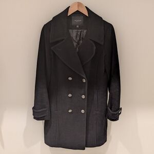 Double Breasted Wool Blend Coat